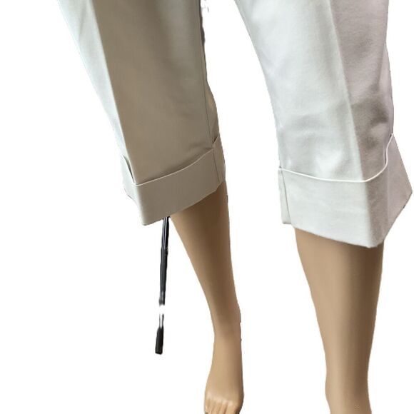 Dockers White Cuffed Hem Stretch Capri Pants Coastal Grandma Preppy Aesthetic 10 - Picture 3 of 14